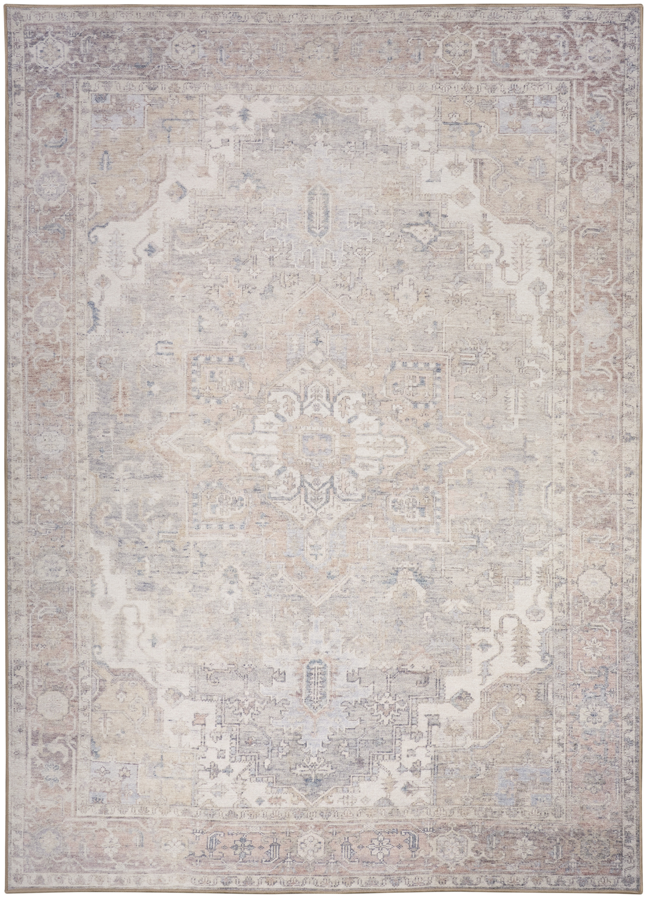 Nourison Vintage Washables 5'3" x 7'3" Light Blue Vintage Indoor Rug