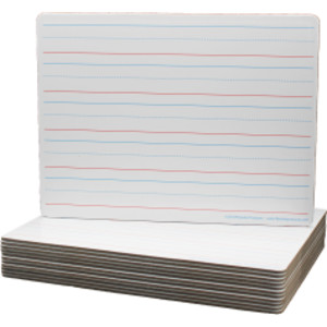 Two-Sided (Red & Blue Ruled/Blank) Dry Erase Board, 9" x 12", Pack of 12