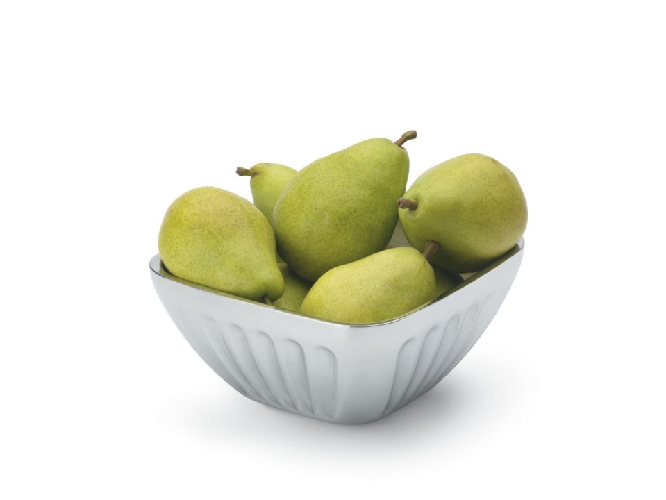 1 ⅘-quart square fluted double-wall stainless steel serving bowl