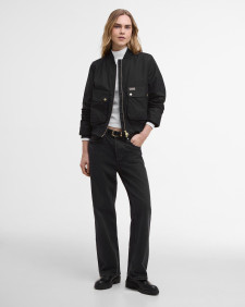 Patsy Waxed Bomber Jacket Black