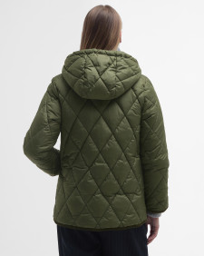 Erin Puffer Jacket Deep Olive/Ancient Tartan