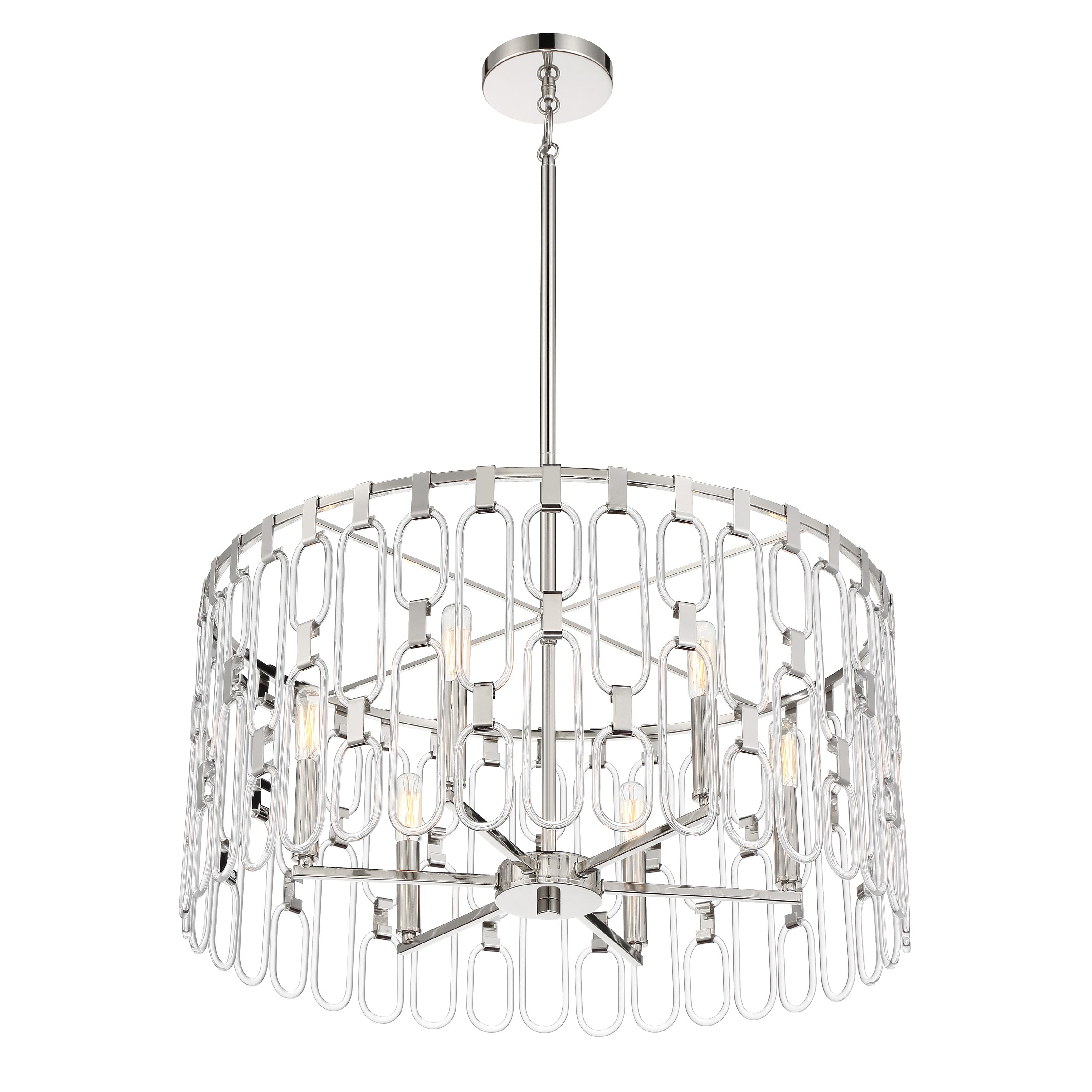 Charming 6-Light Pendant in Polished Nickel - Image 4