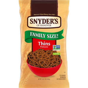 Snyder’s of Hanover® Pretzels, Thins Pretzels, Family Size Bag, 16 Oz