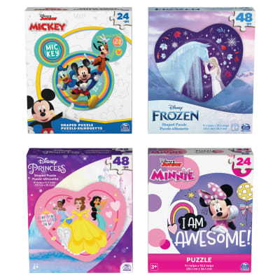 Disney, 4-Pack Jigsaw Puzzles 24pc 48pc, for Kids Ages 3 and up