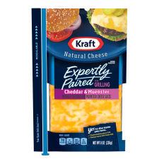 Kraft Expertly Paired Cheddar & Muenster Cheese Slices for Grilling, 12 ct Pack