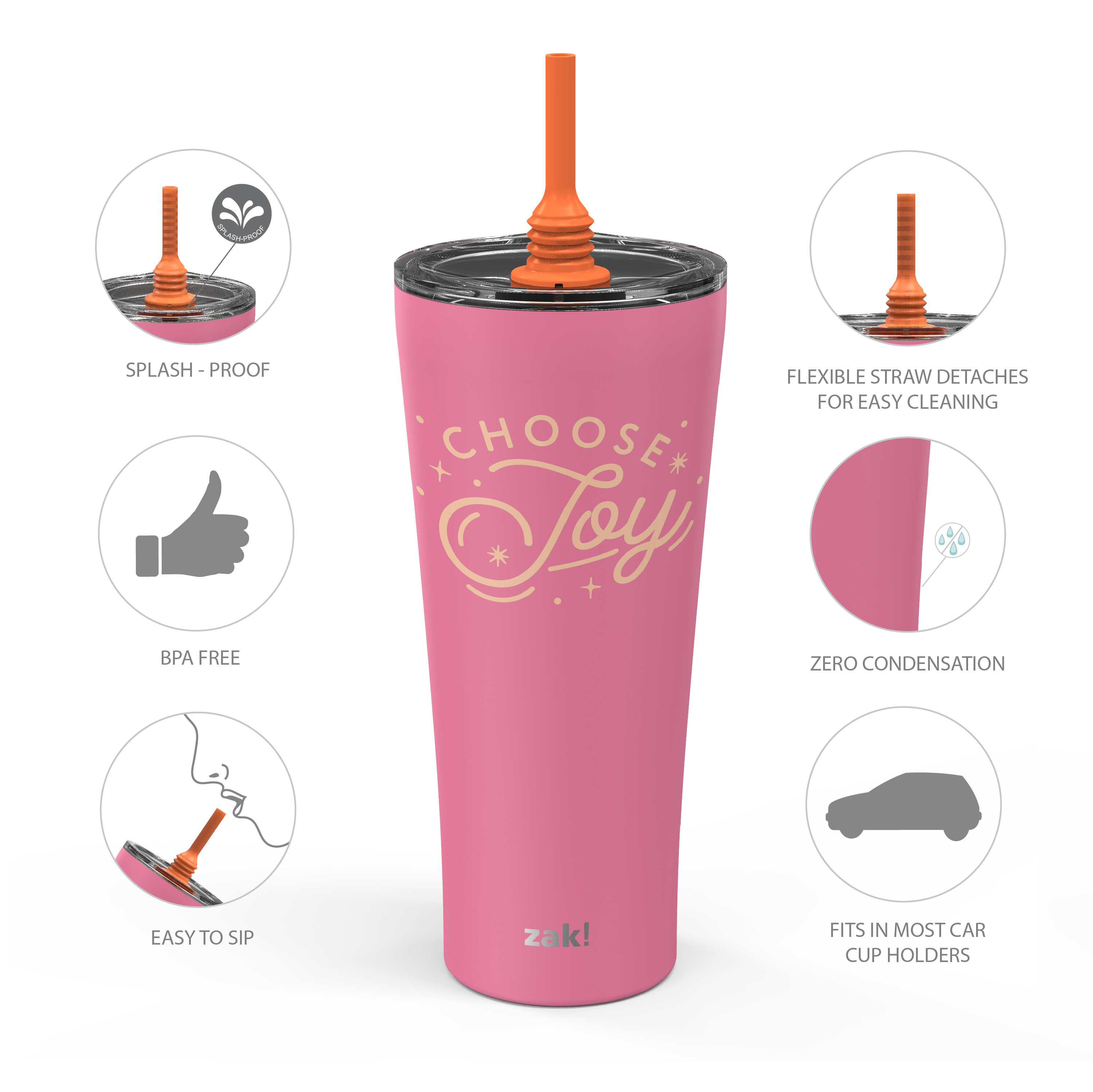 Alfalfa 30 ounce Insulated Tumbler, Pink slideshow image 6 Alfalfa 30 ounce Insulated Tumbler, Pink slideshow image 6