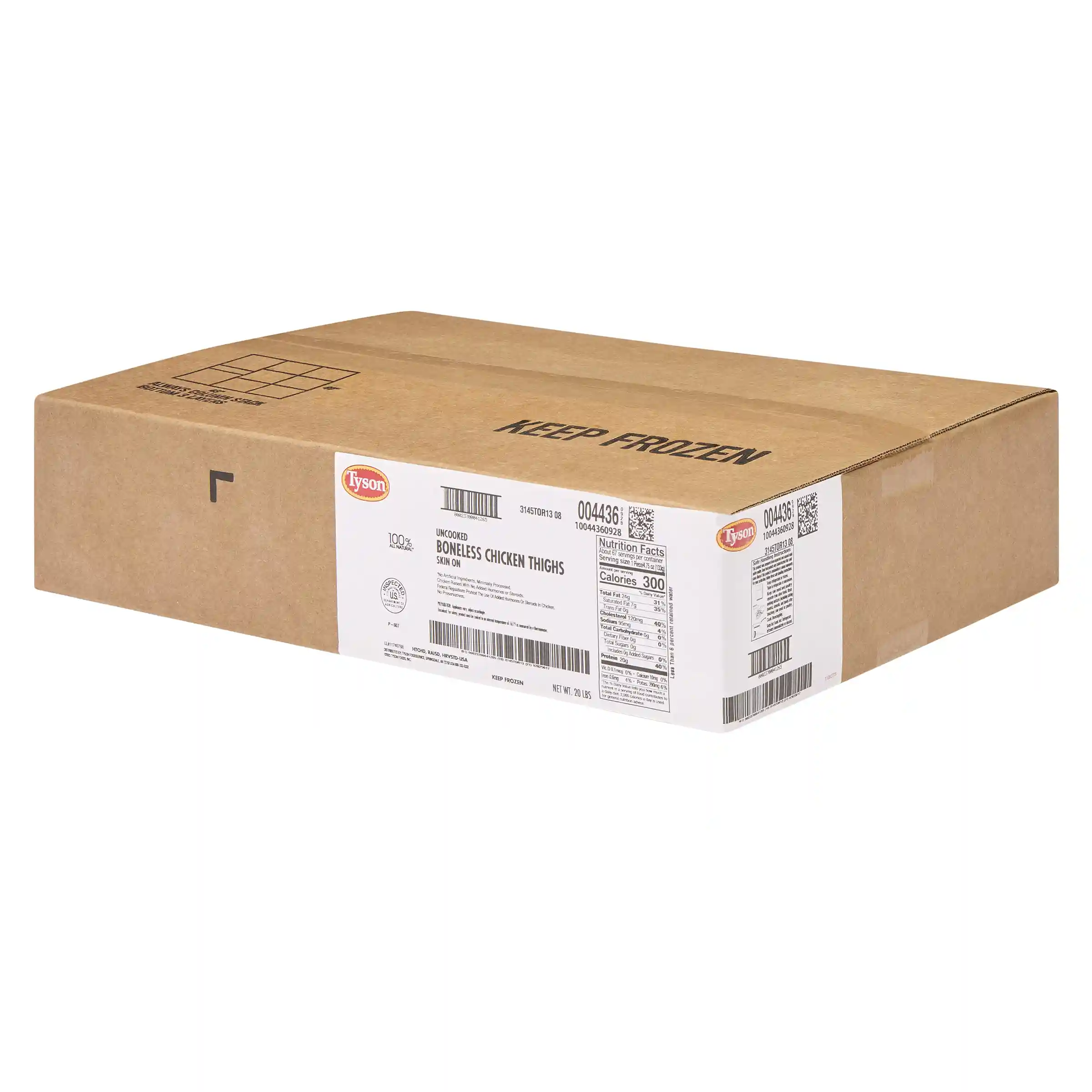 Tyson® All Natural* Uncooked Unbreaded Boneless Chicken Thighs, Skin On, 4.75 oz._image_5