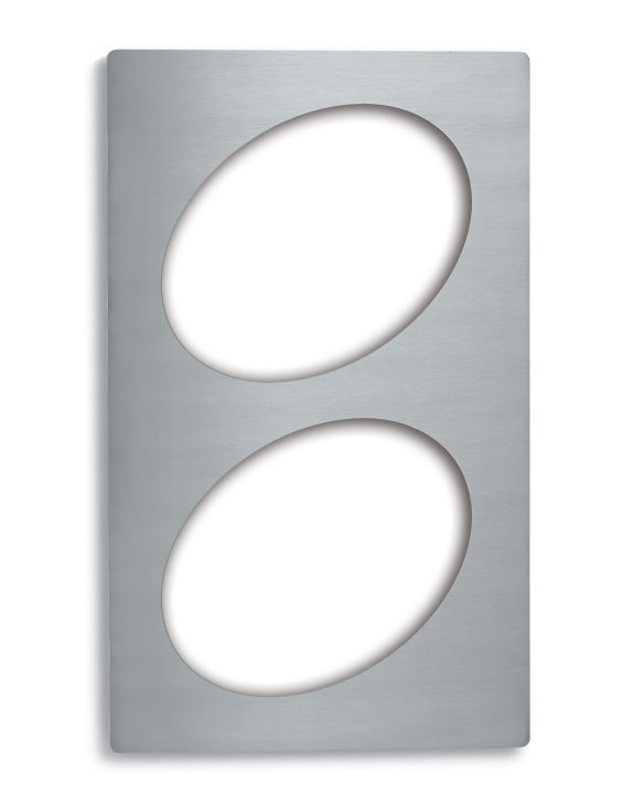 Gabarit GN 1/1 avec deux découpes ovales moyennes