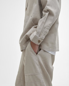 Natural Linen-Blend Overshirt 