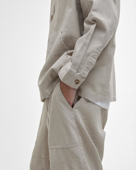 Natural Linen-Blend Overshirt