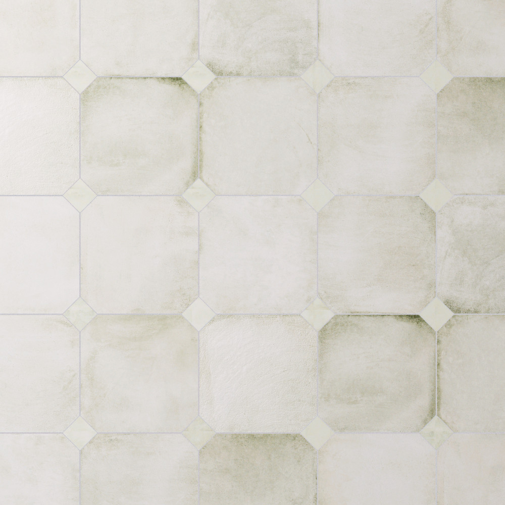 Laverton Octagon Nieve with Taco Nieve 7-7/8 in. x 7-7/8 in. Porcelain Floor and Wall Tile