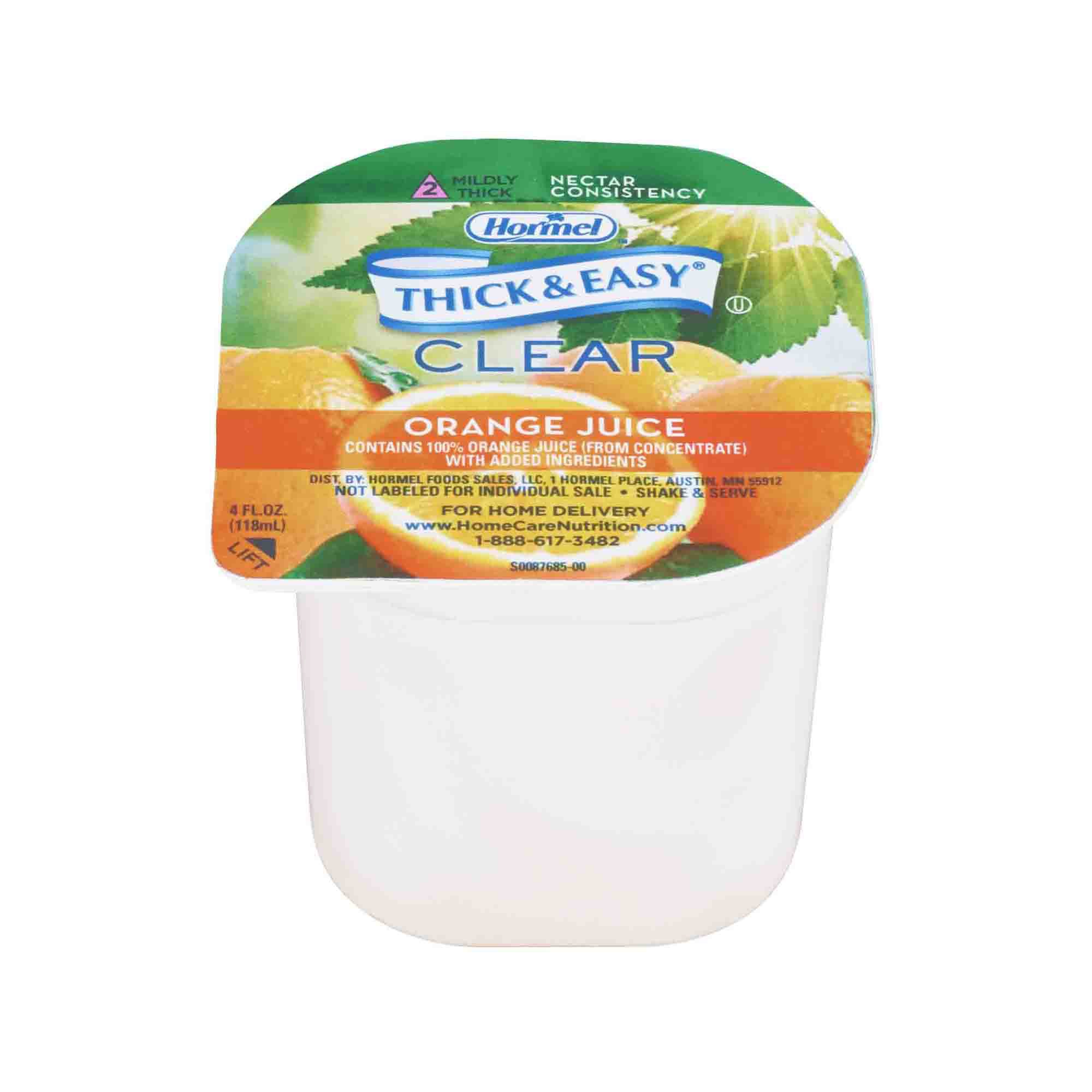 Thick & Easy Clear Honey Consistency Orange Thickened Beverage, 4-ounce Cup MK 732812
