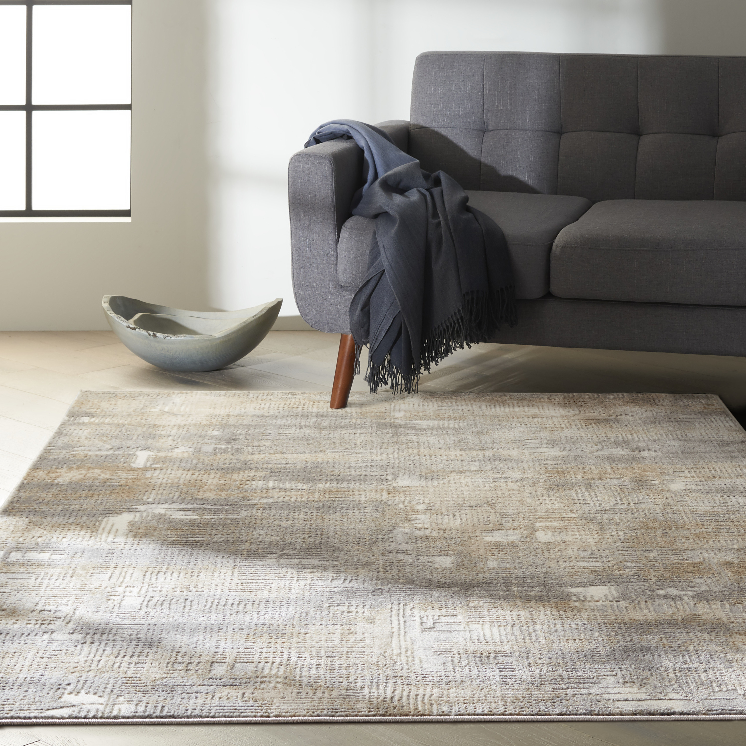 Calvin Klein CK950 Rush 5'3" x 7'3" Grey Beige Modern Indoor Rug