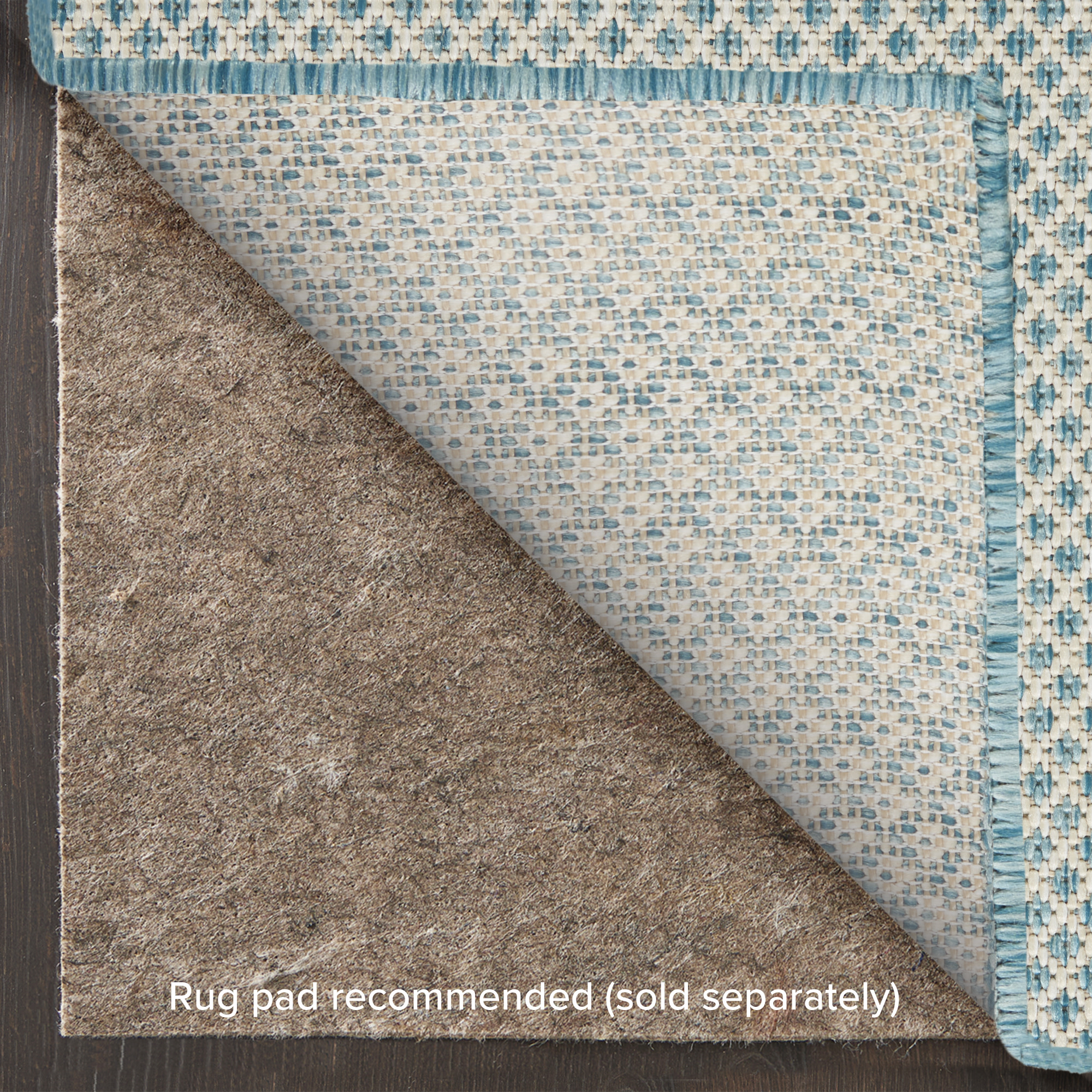 Nourison Courtyard 3' x 5' Ivory Aqua Modern Rug