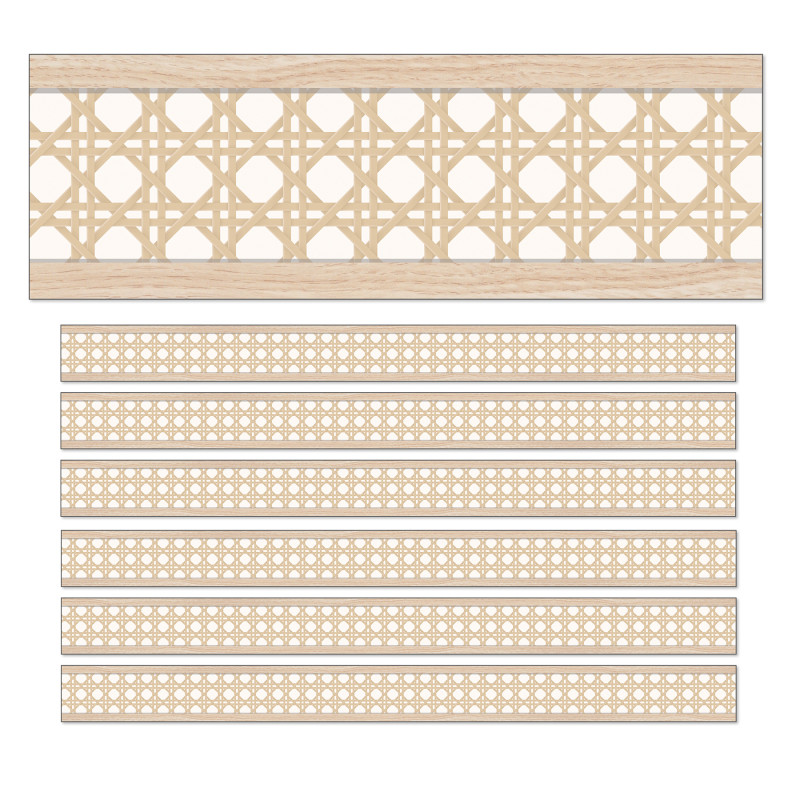 True to You Woven Cane Straight Bulletin Board Borders, 36 Feet Per Pack, 6 Packs