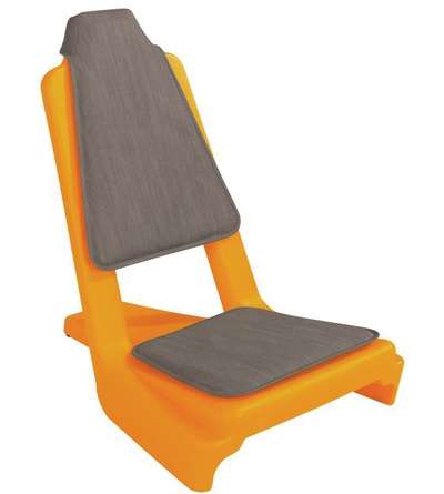 Comfort Adult Deckchair Recliner, Orange Chair/Grey Cushion