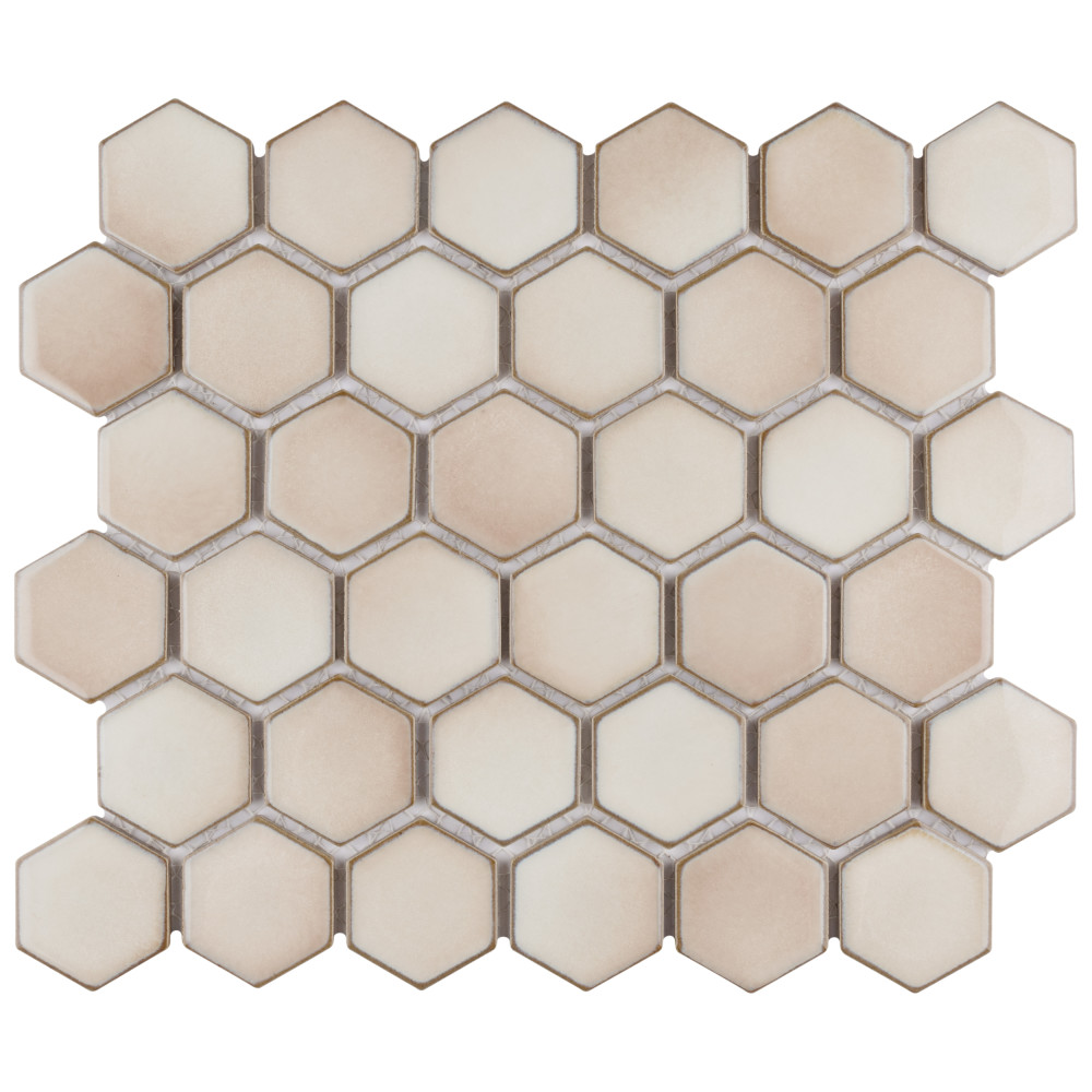 Hudson Due 2″ Hex Truffle 10-7/8 in. x 12-5/8 in. Porcelain Mosaic Tile