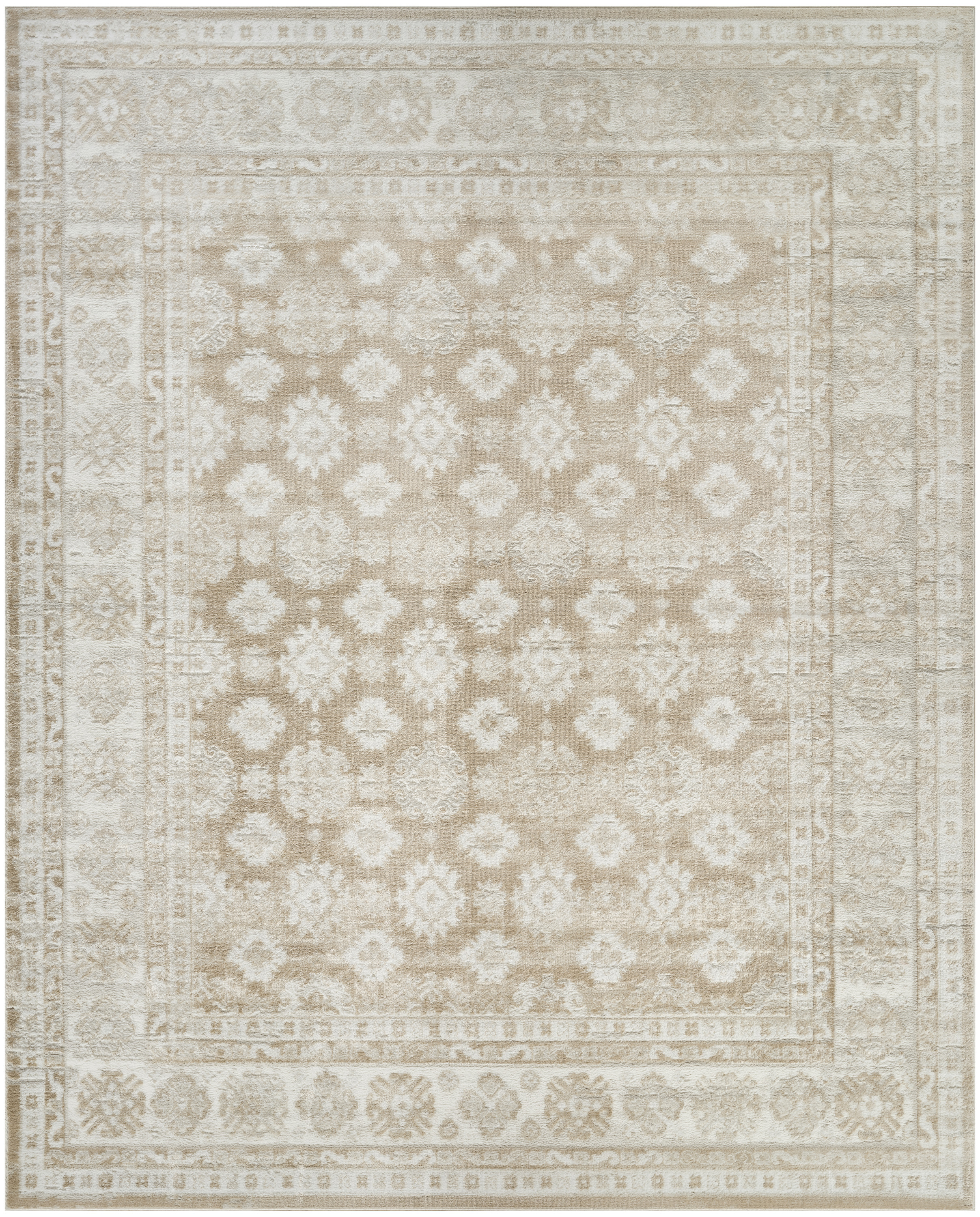 Nourison Dekor 7'10" x 9'10" Cream Beige Vintage Indoor Rug