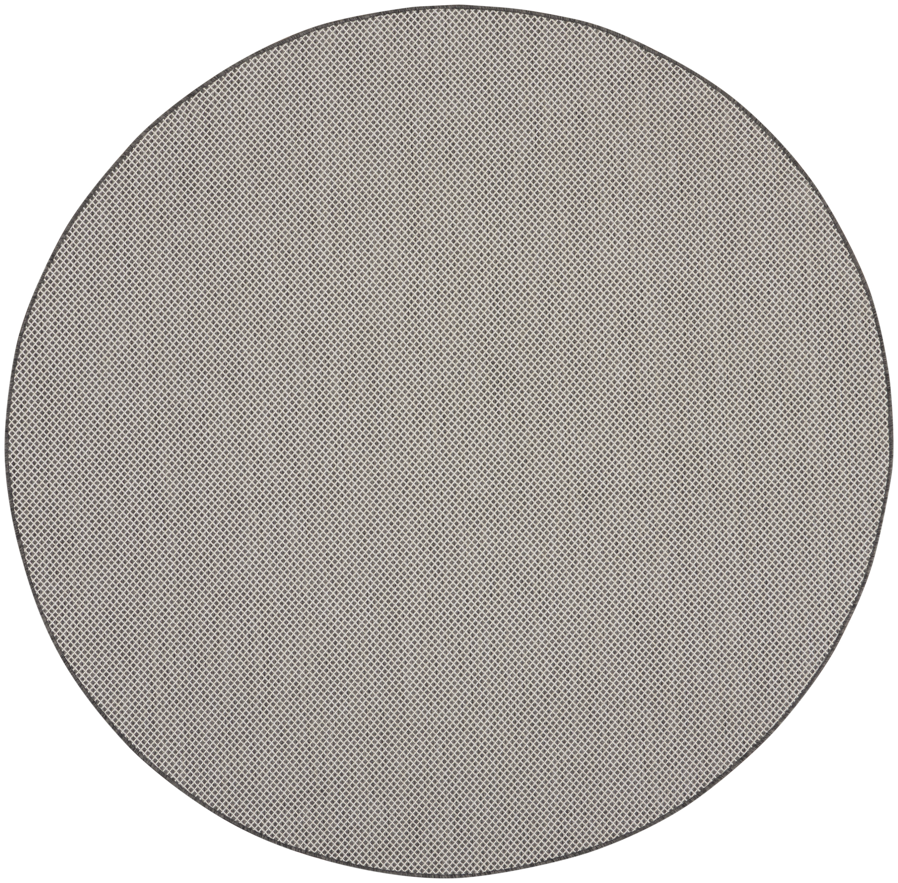 Nourison Courtyard 6' x Round Ivory Charcoal Modern Rug