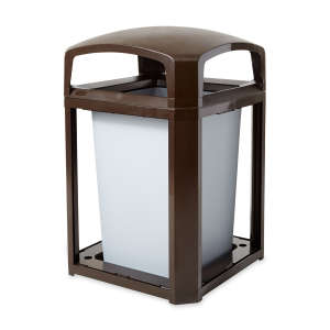 Rubbermaid Commercial, Landmark Series®, 35 gal, Resin, Gray, Square, Receptacle