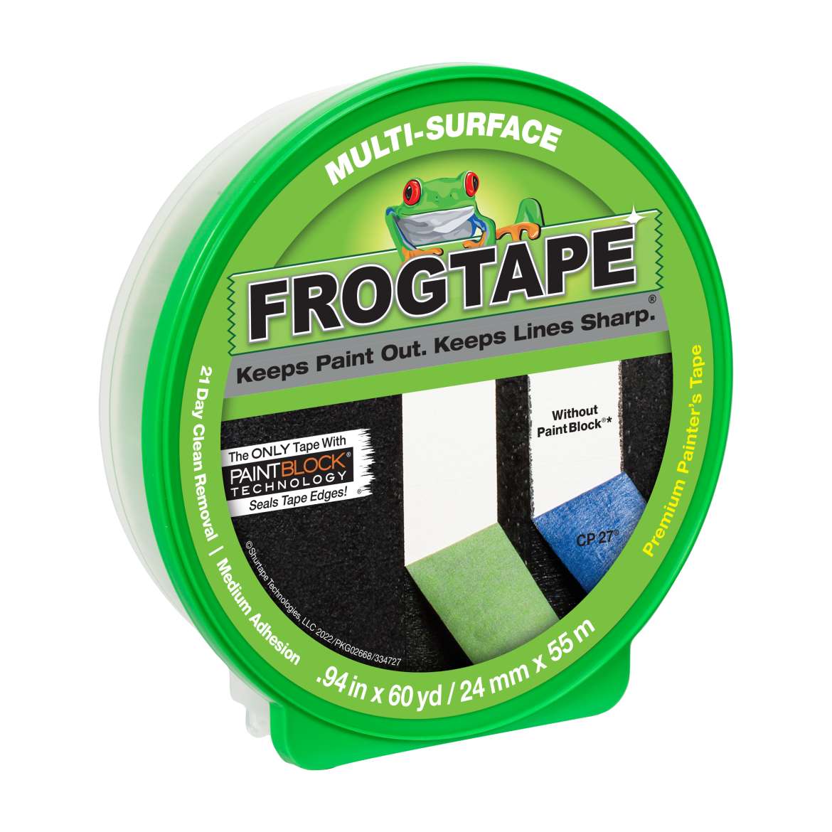 FrogTape® Multi-Surface Painter's Tape - Green, 0.94 in. x 60 yd.