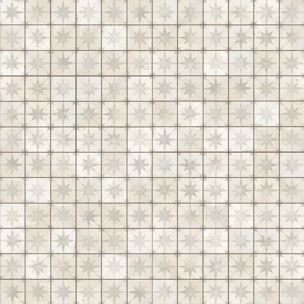 Harmonia Kings Star White 13 in. x 13 in. Ceramic Floor and Wall Tile