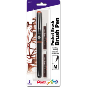 Pocket Brush Pen with 2 Sanguine Refills