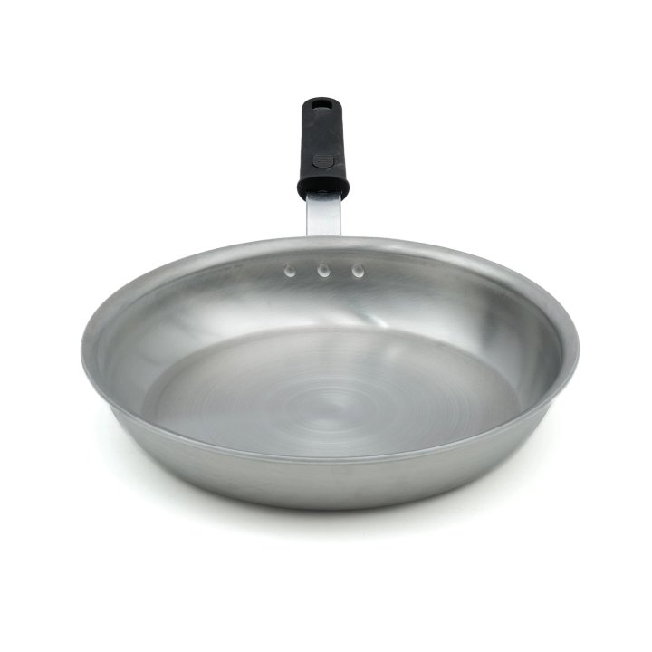 12-inch Wear-Ever® rivetless fry pan in natural finish and silicone handle