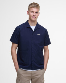 Checkerboard Short-Sleeved Shirt Midnight Blue