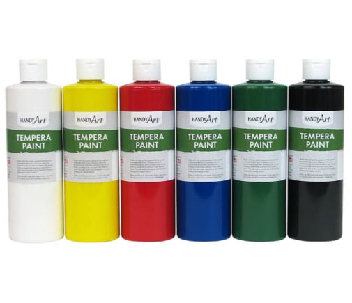 Tempera Paint Primary Kit - 16 oz (6 Colors)