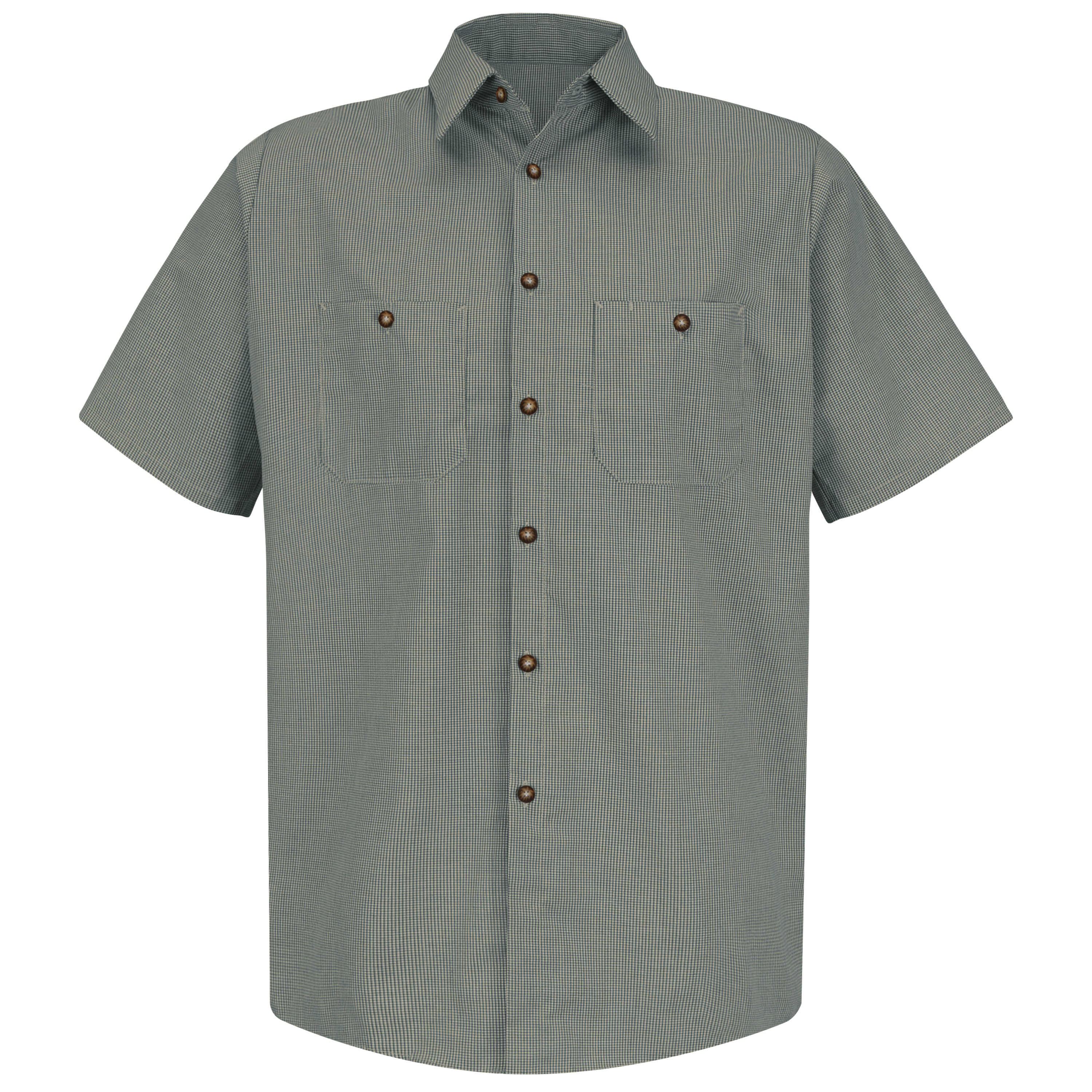 Red Kap Men's Short Sleeve Microcheck Uniform Shirt