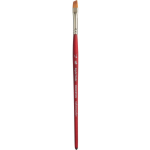 Velvetouch Angle Shader Brush, Synthetic Bristles, Short Handle Mixed Media Paintbrush, Scarlet, Size 1/4 inch, 1 Count