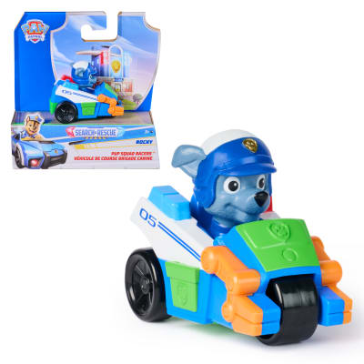 PAW Patrol: Search & Rescue, Rocky Pup Squad Racer, 2.5-Inch Racer with Real Working Wheels, Pretend Play Kids Toys for Boys & Girls Ages 3 and Up