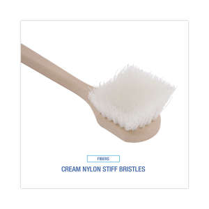 Boardwalk, 5.5in, Utility Brush w/ 14.5in Handle, Nylon Bristles, Cream