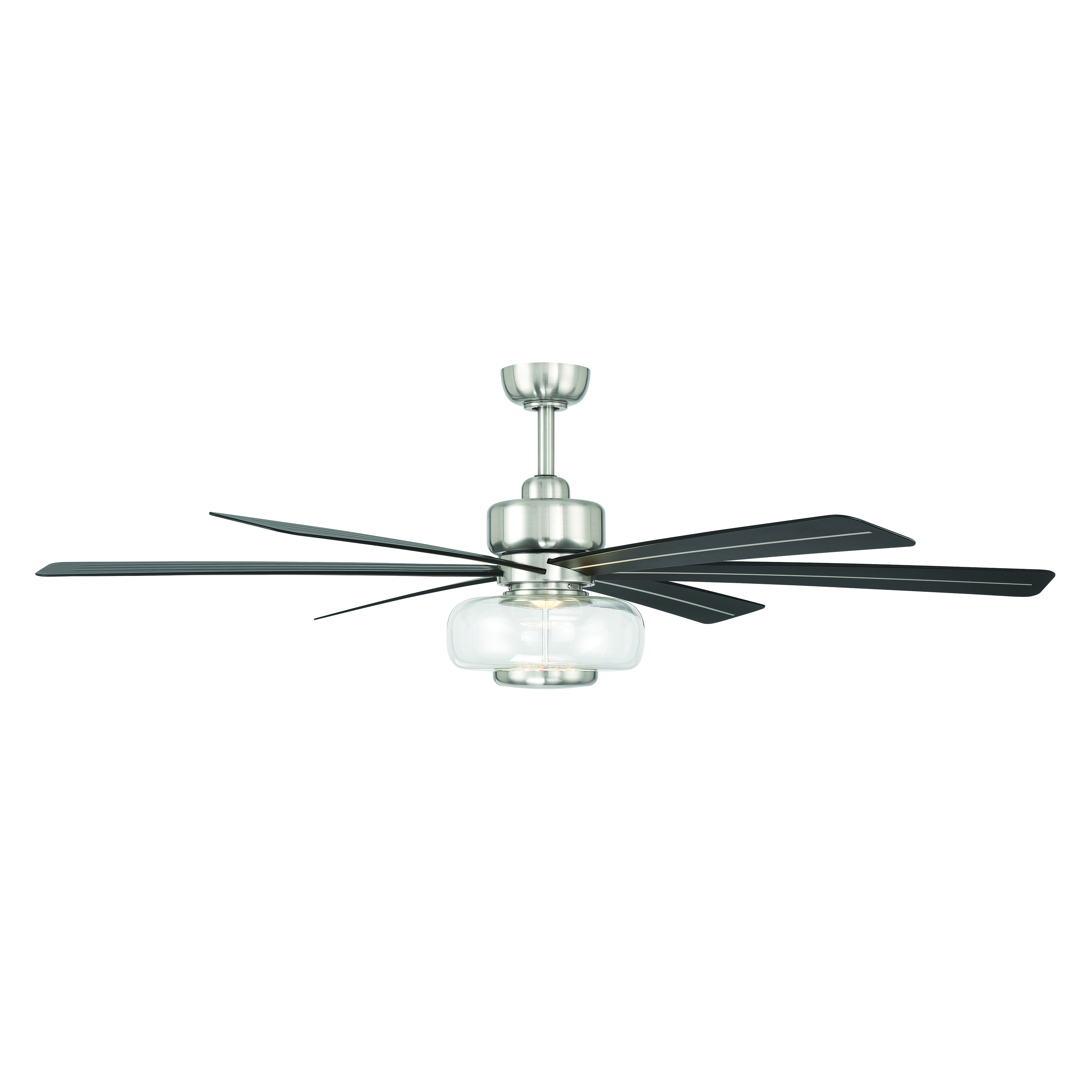 60" 6-Blade 5CCT LED Smart Ceiling Fan - Brushed Nickel and Coal Blades with Clear Glass - alternate view