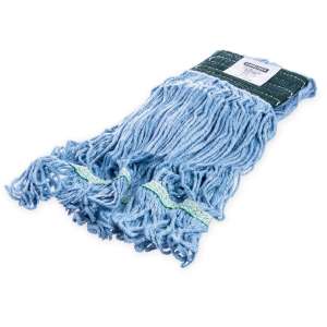 Carlisle, Flo-Pac®, Medium, Looped-End, 0" Headband, Synthetic, Blue, Wet Mop