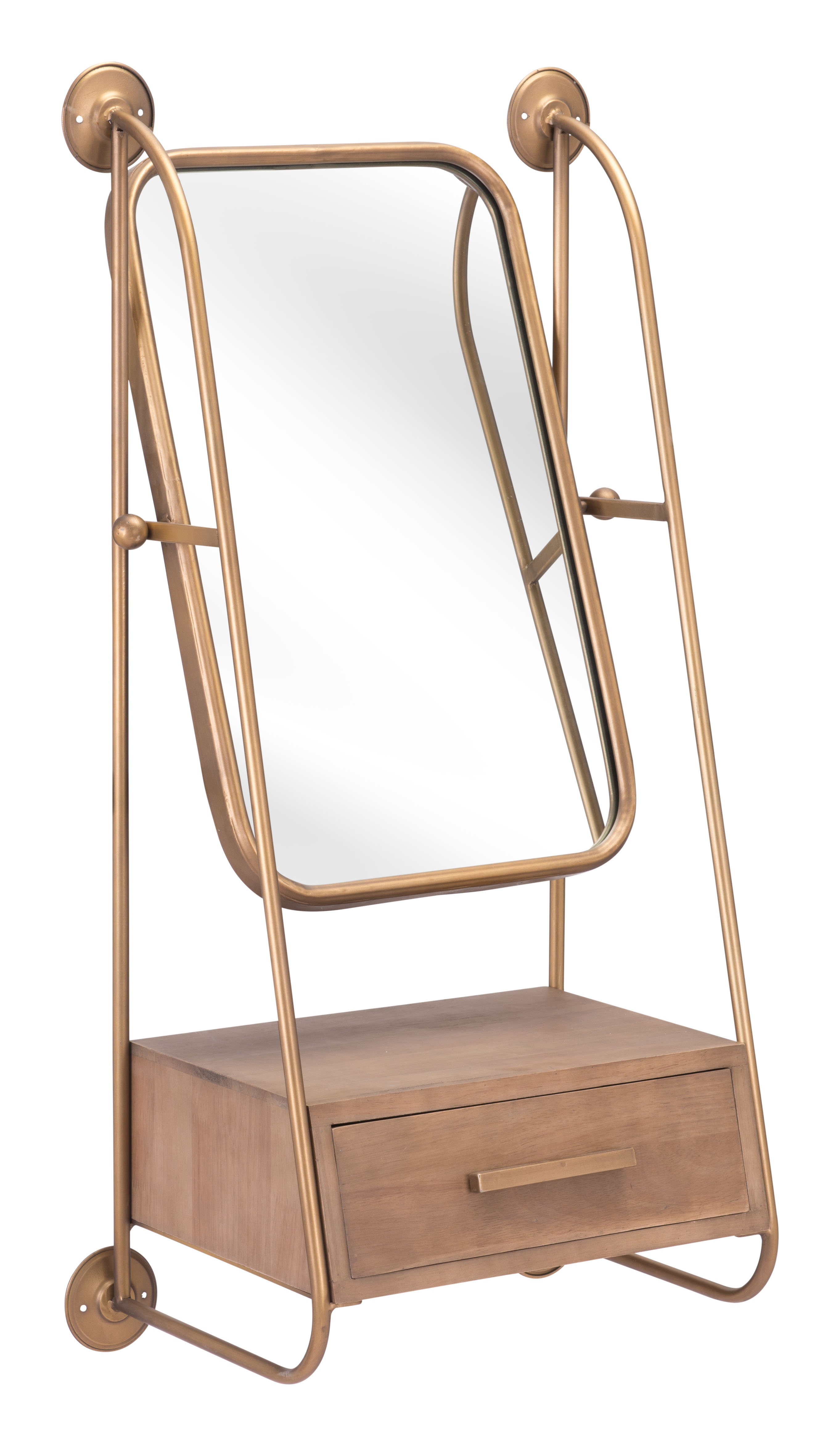 Peralta Mirror Shelf Brass & Brown product image