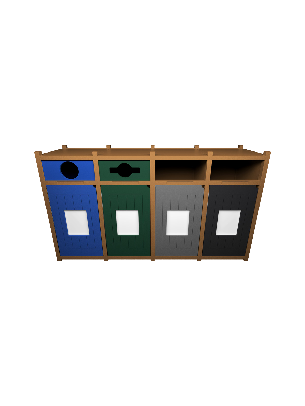 VISION – Quad – Unit – Circle-Mixed-Full-Full – Cedar-Blue-Green-Grey-Black