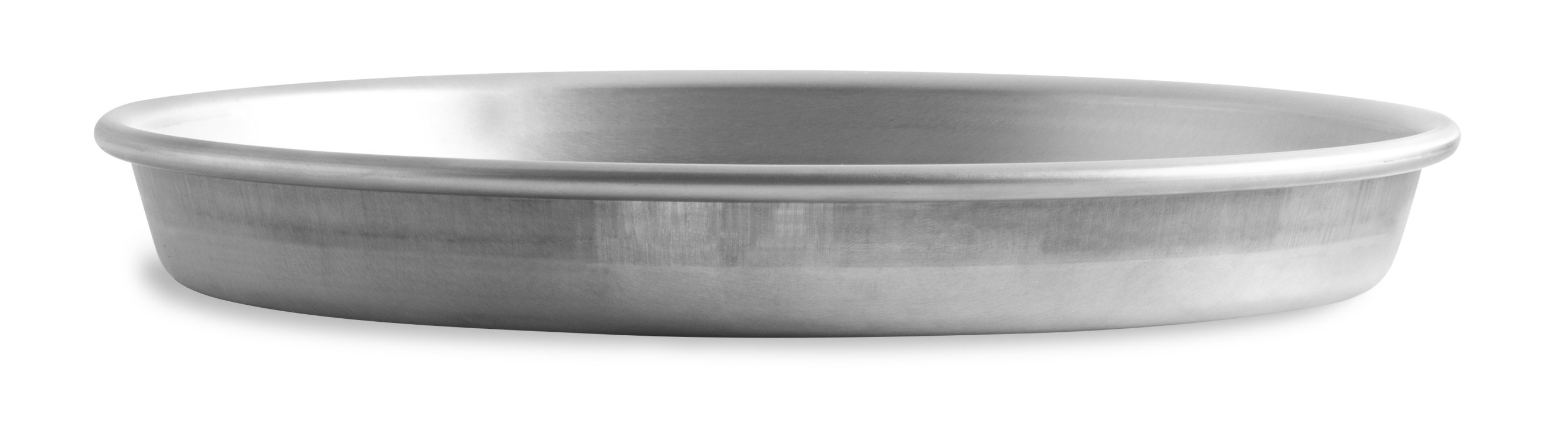 12-inch solid tapered press-cut aluminum pizza pan in natural finish