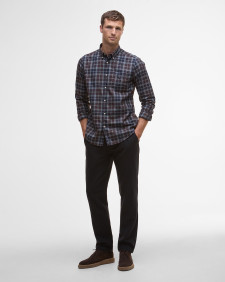 Wetheram Tailored Long-Sleeved Shirt Midnight Oak Tartan