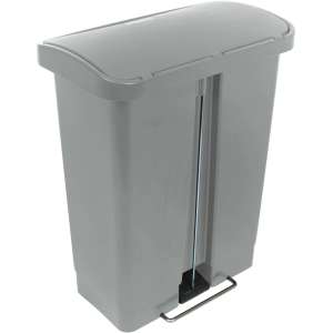Rubbermaid Commercial, Streamline, Step-On, 8 gal, Resin, Gray, Rectangle, Receptacle