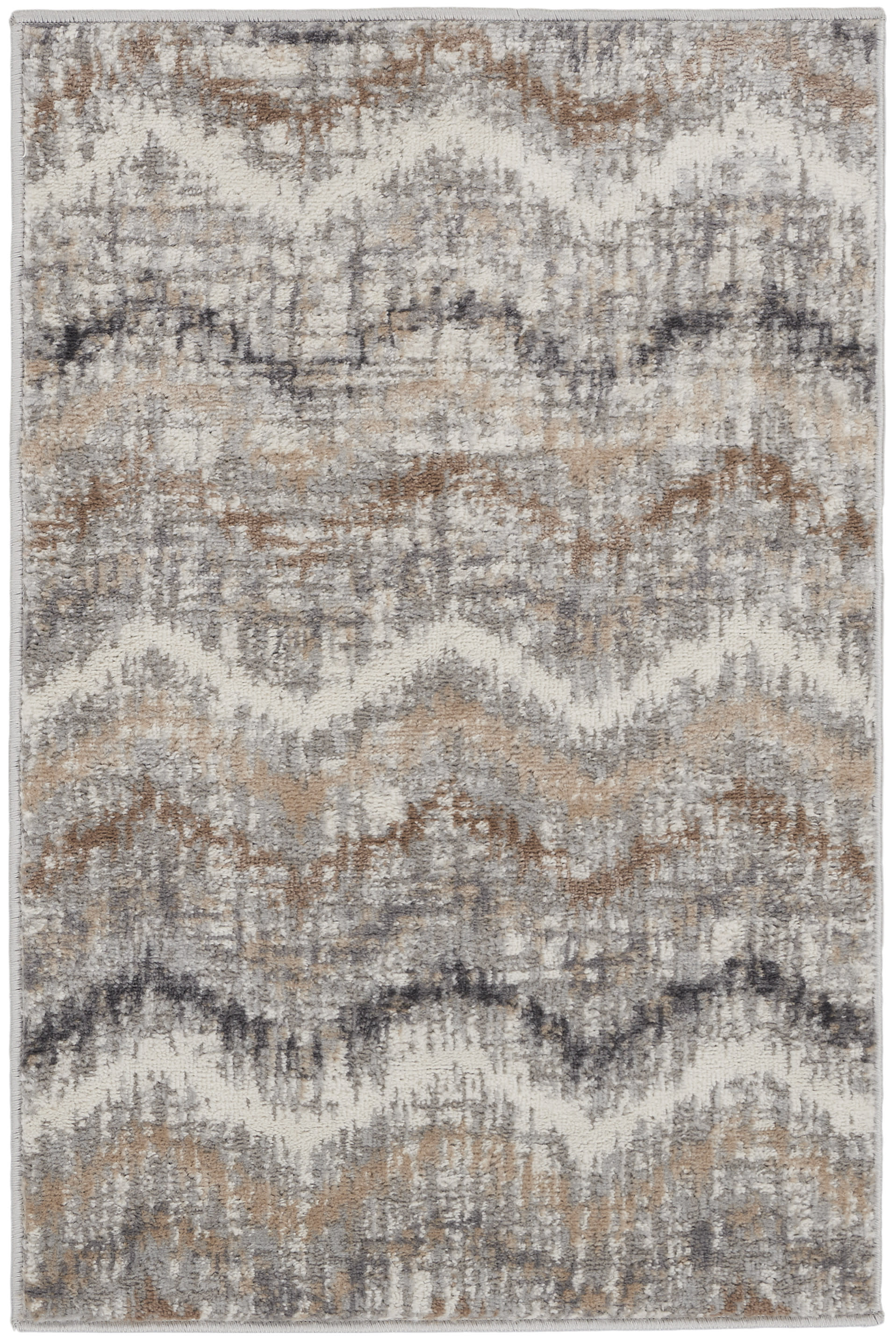 Nourison Elation 2' x 3' Grey Ivory Modern Indoor Rug
