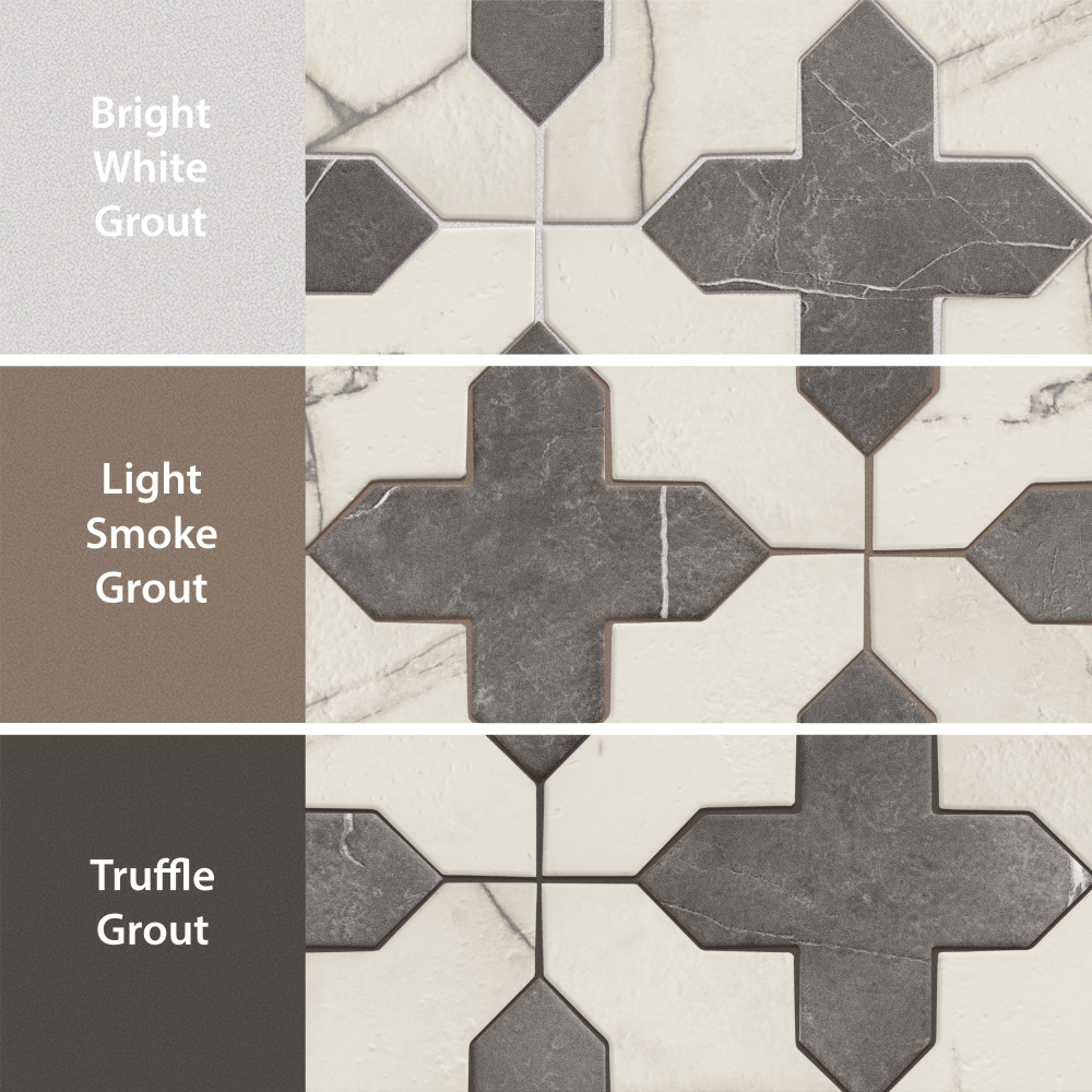 Istanbul Squire Shield Day with Night Cross 6 in. x 8-3/8 in. Porcelain Floor and Wall Tile