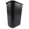 Rubbermaid Commercial, 10.25 gal, Resin, Black, Rectangle, Receptacle