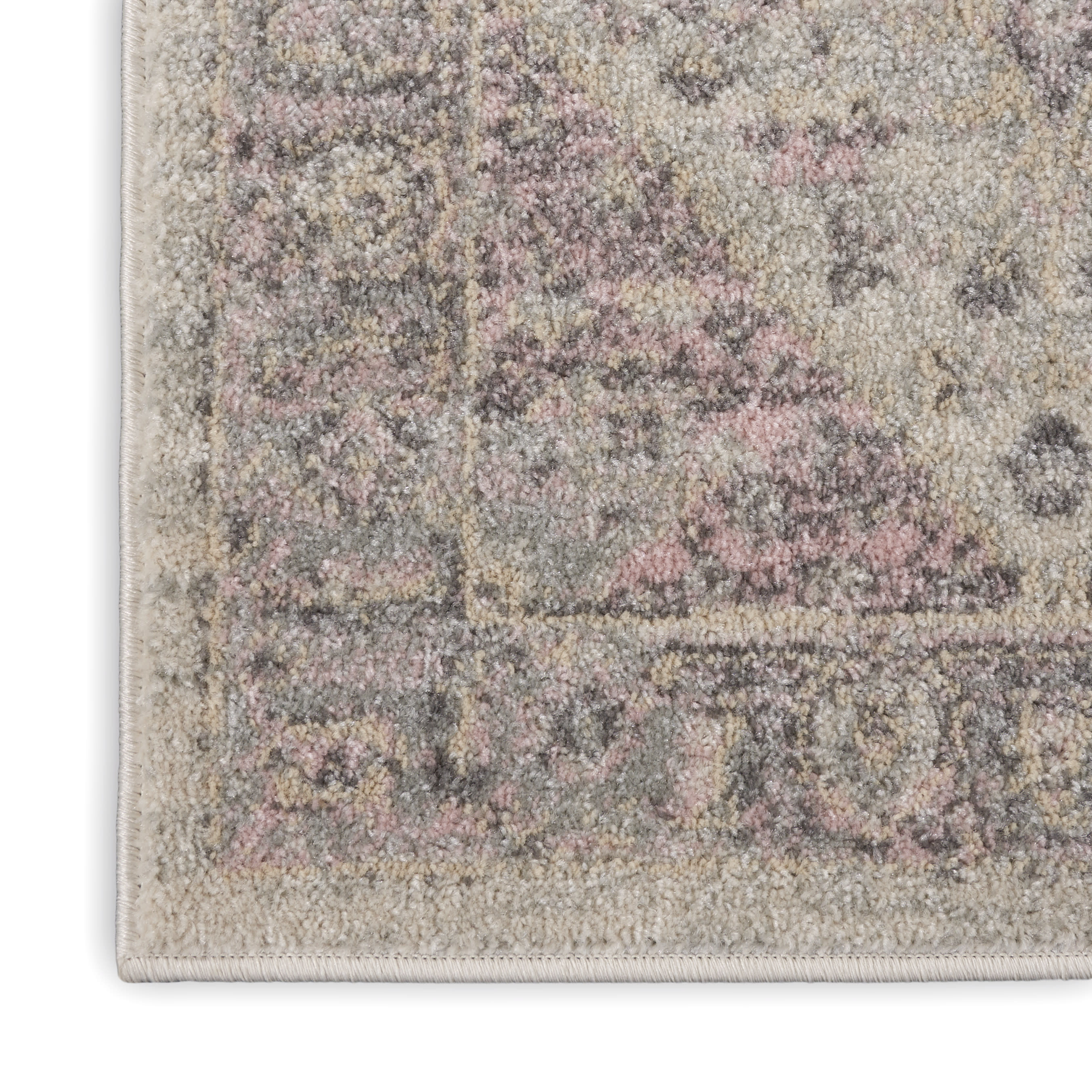 Nourison Tranquil 2'3" x 7'3" Ivory Pink Vintage Indoor Rug