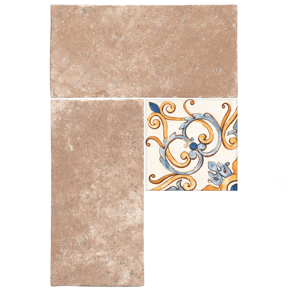Toscana Spirale Montalcino with Giotto Deco 15-7/8 in. x 23-3/4 in. Porcelain Floor and Wall Tile