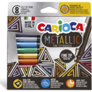 Metallic Felt Tip Pens Fine Tip Markers - 8 Pieces
