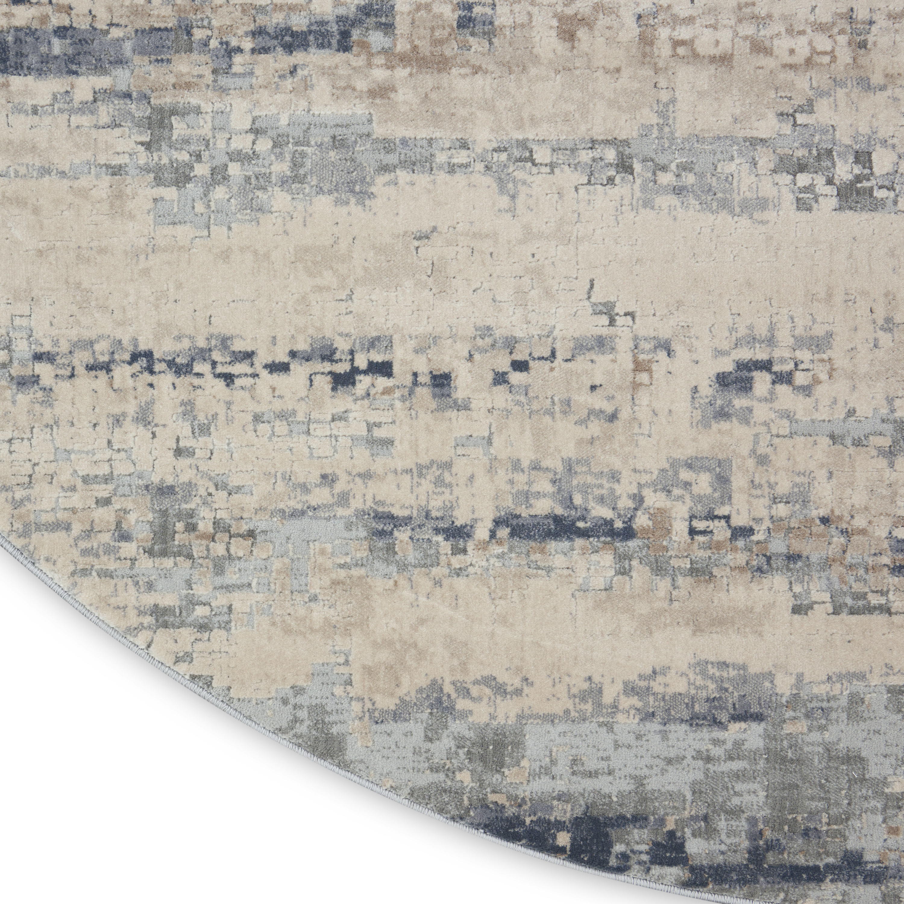 Nourison Rustic Textures 7’10” x Round Beige Grey Modern Indoor Rug