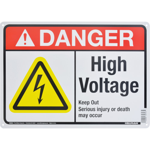 Aluminum High Voltage Danger Sign 10