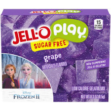 JELL-O Play Frozen 2 Magical Adventure Sugar Free Grape Gelatin Mix, 0.3 oz Box